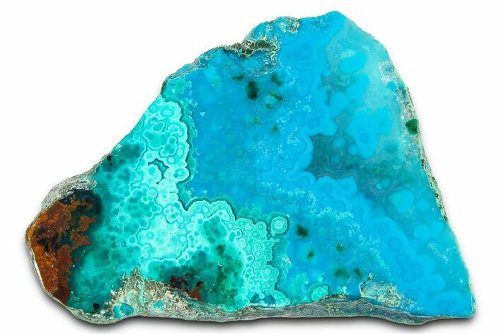 Polished Banded Chrysocolla Section - Bagdad Mine, Arizona #378883